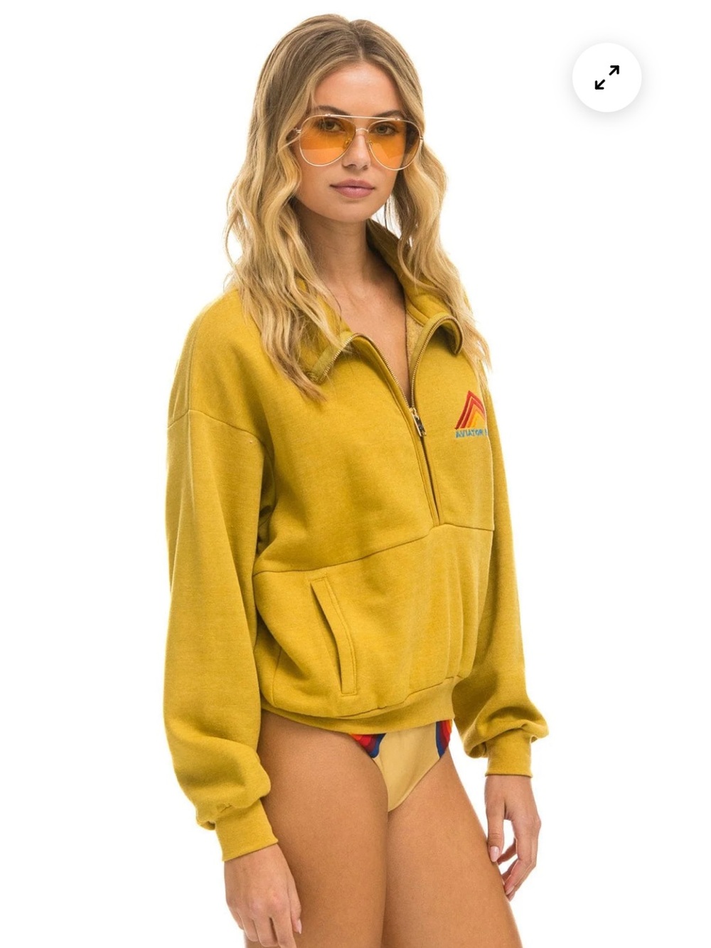Aviator Nation Mountain Embroidery Half Zip Sweatshirt Sz:L Unisex - Picture 4 of 11